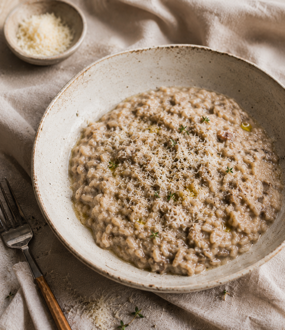 Risotto à la crème de champignons et au parmesan